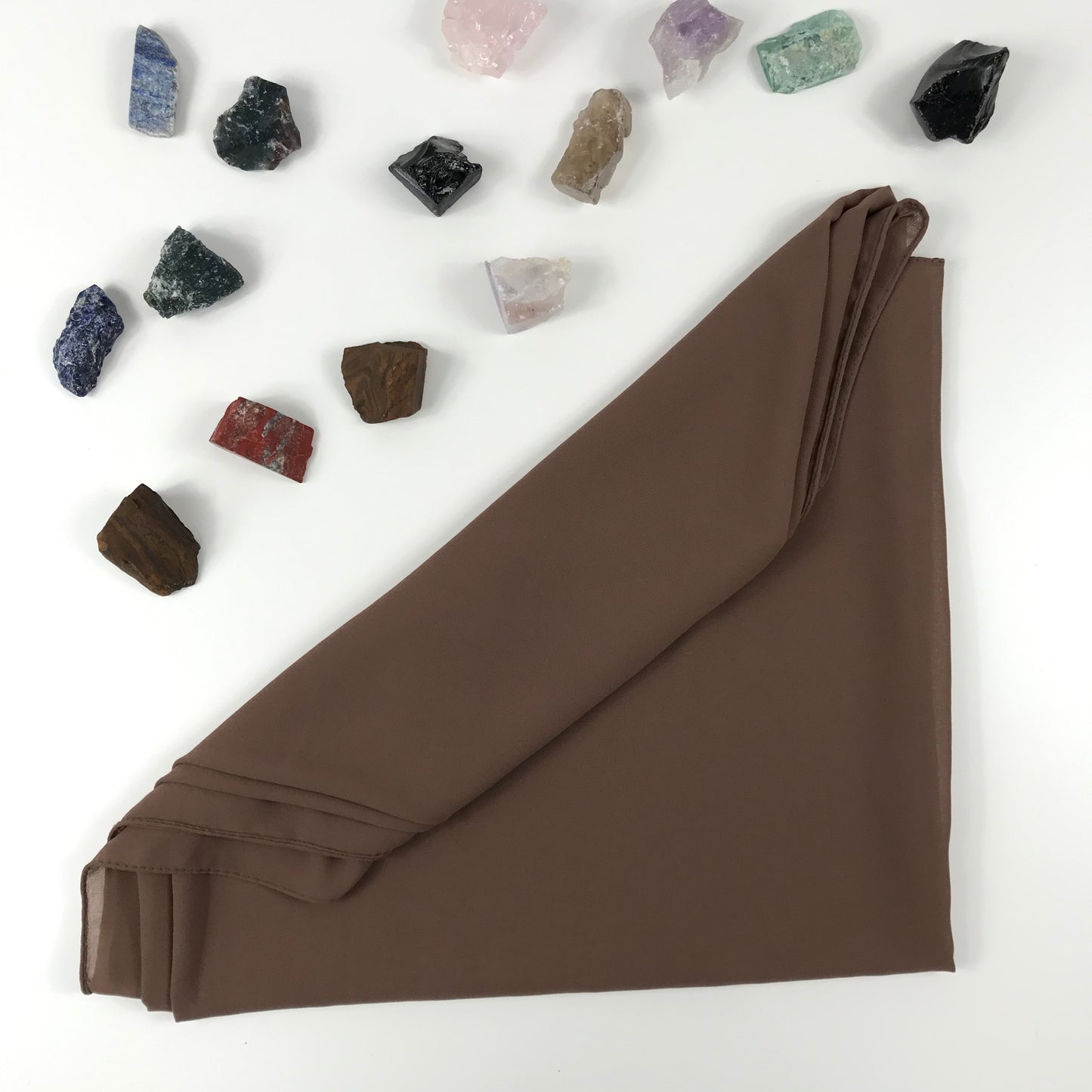 dark brown chiffon square Hijab