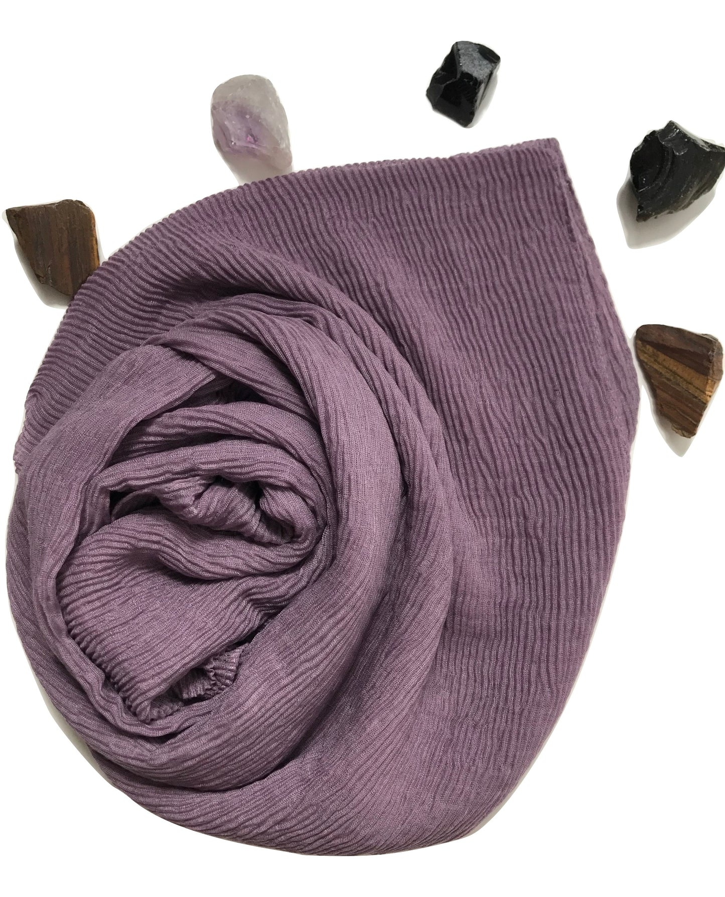 wrinkled viscose plum Hijab