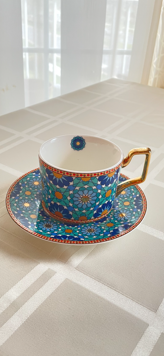 Islamic design Luxury arabic Coffee Cups and Saucer Set {Seville}