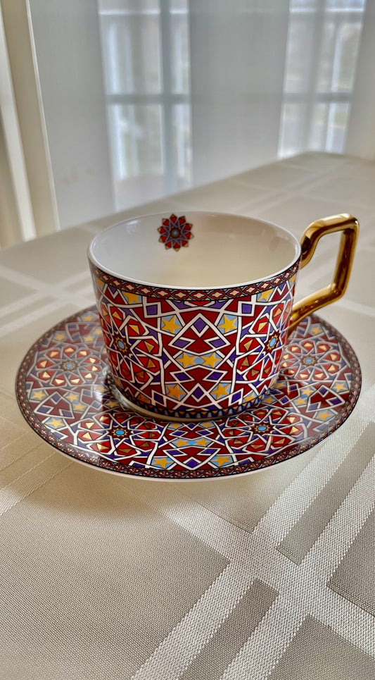 Islamic design Luxury arabic Coffee Cups and Saucer Set {al_Zhrara}
